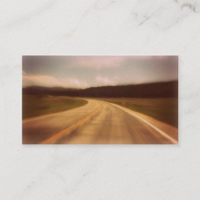 Nostalgic Open Road Funeral Prayer Card Horizontel (Front)