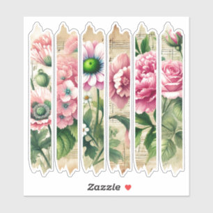 Nostalgic Pink & Green Florals Washi Tape Planner