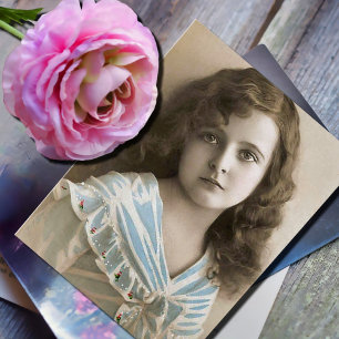 Nostalgic Portrait – Pensive Girl Postcard