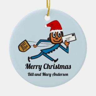 Nostalgic Postal Add Your Text Ceramic Tree Decoration