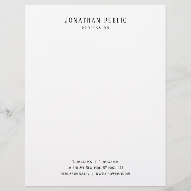 Nostalgic Professional Elegant Clean Design Classy Custom Letterhead (Front)
