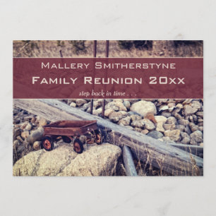 Nostalgic Red Wagon Family Reunion Invitation