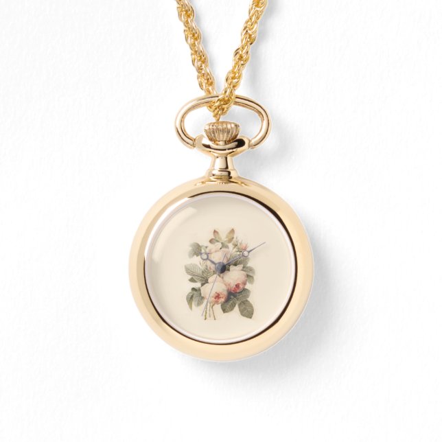 Nostalgic Redouté Rose Gold Pocket Watch (Front)