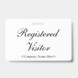 Nostalgic "Registered Visitor" Badge ID Badge