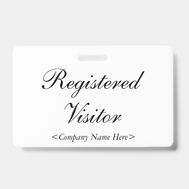 Nostalgic "Registered Visitor" Badge ID Badge (Front)