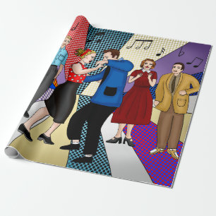 Nostalgic Retro 1950's Style   Wrapping Paper
