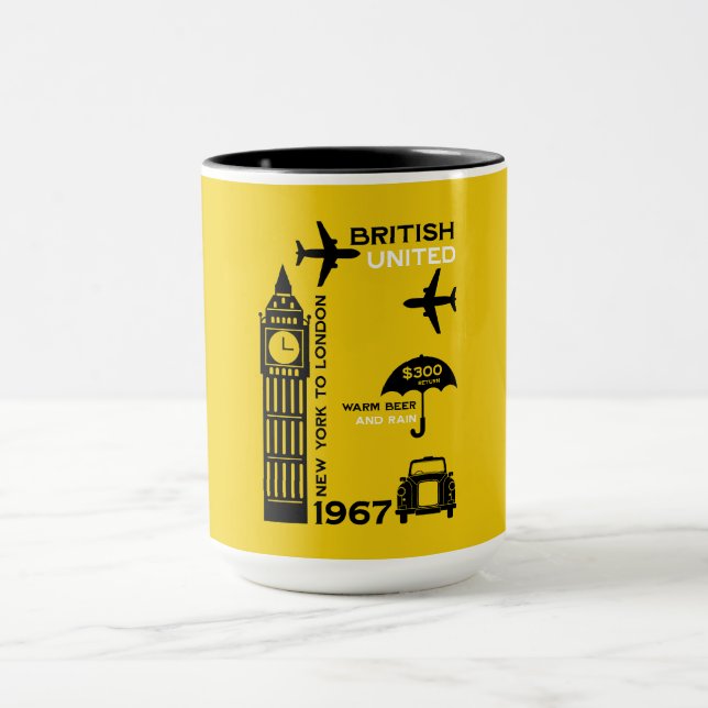 Nostalgic Retro Airline Poster Mug (Center)