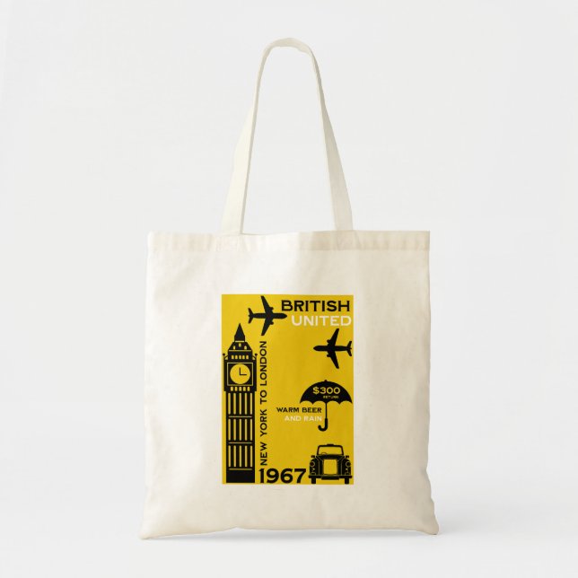 Nostalgic Retro Airline Poster Tote Bag (Front)