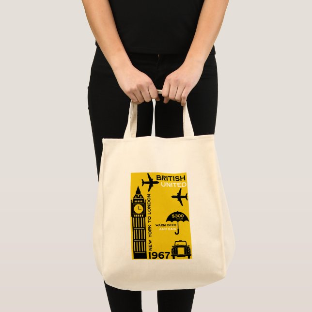 Nostalgic Retro Airline Poster Tote Bag (Front (Product))