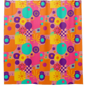 Nostalgic Retro Shower Curtain – Groovy Vibs