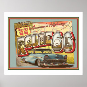 Nostalgic Route 66 Poster