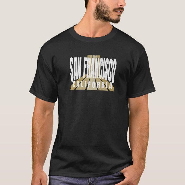 Nostalgic San Francisco Retro Striped SF San Franc T-Shirt (Front)