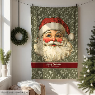 Nostalgic Santa Claus Blanket in Classic Red Style