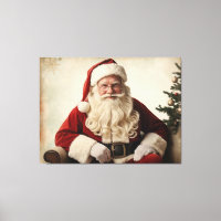 Nostalgic Santa Claus by the Christmas Tree 