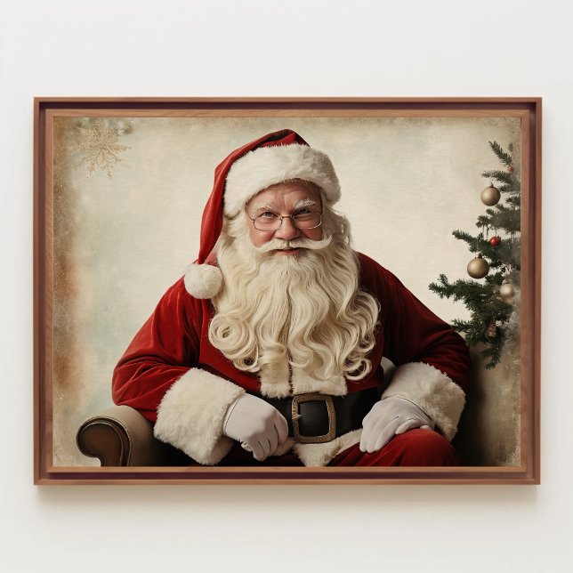 Nostalgic Santa Claus by the Christmas Tree  Poster (Creator Uploaded)