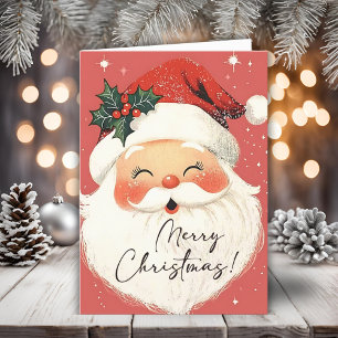 Nostalgic Santa Claus Vintage Merry Christmas Holiday Card