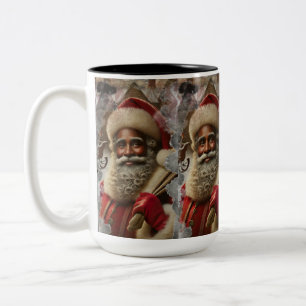 Nostalgic Santa Joyful Traditions Two-Tone Coffee Mug