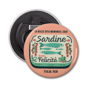 Nostalgic Sardine Illustration Peach Kitchen   Bottle Opener