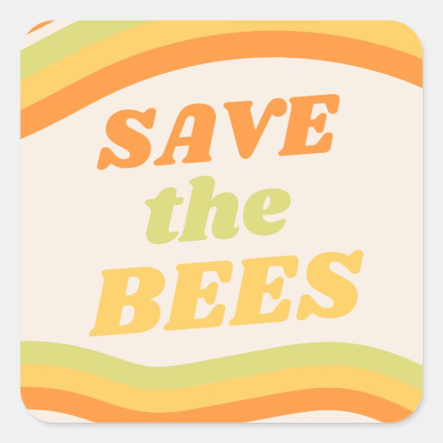 Nostalgic Save the Bees Square Sticker (Front)