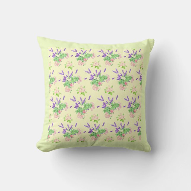 Nostalgic Scents of Summer Pattern Throw Pillow (Front)