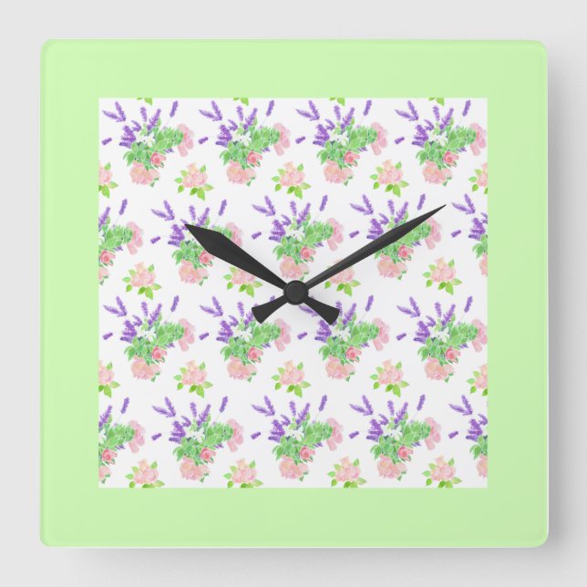 Nostalgic Scents of Summer Pattern Wall Clock (Front)