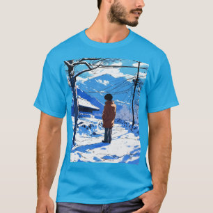 Nostalgic Solitude – 90s Anime Winter Aesthetic T-Shirt