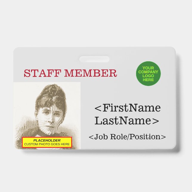 Nostalgic Staff Member Identification Badge ID Badge (Front)