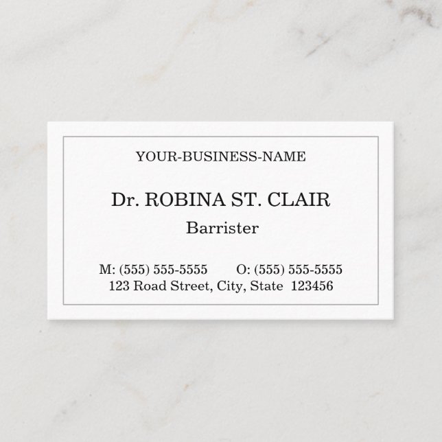 Nostalgic Style Law Professional Business Card (Front)