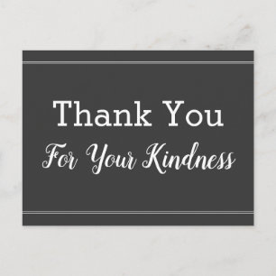 Nostalgic "Thank You For Your Kindness" Postcard
