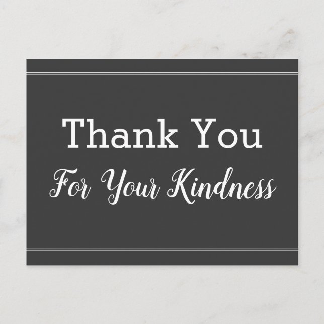 Nostalgic "Thank You For Your Kindness" Postcard (Front)