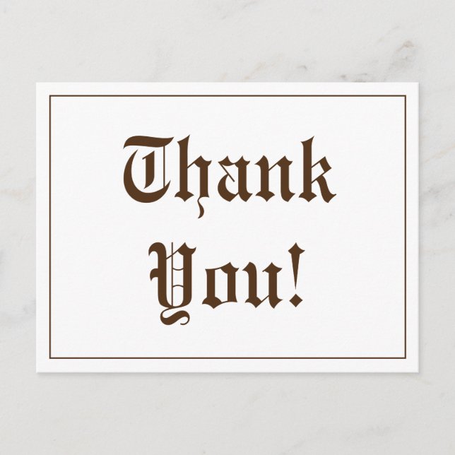 Nostalgic "Thank You!" Postcard (Front)