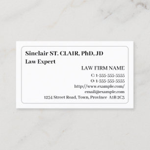 Nostalgic & Vintage Attorney Business Card