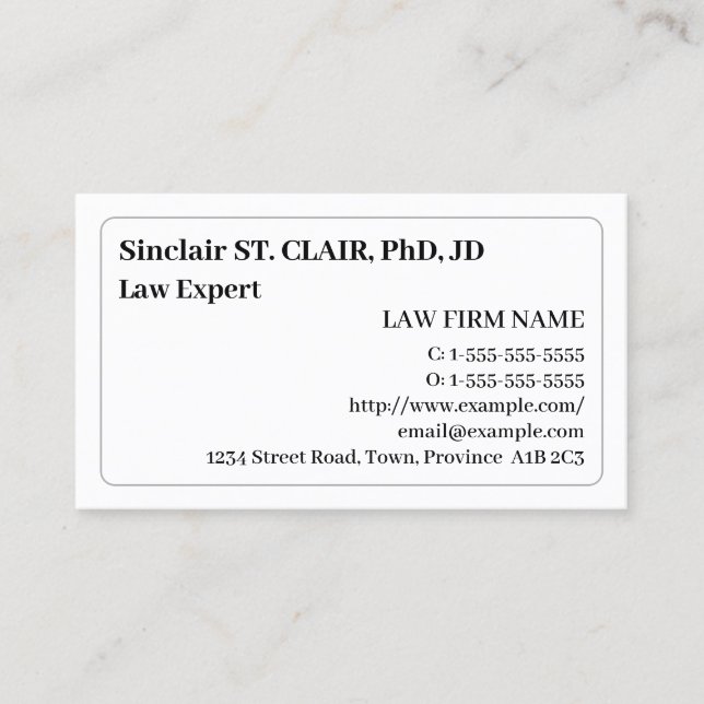 Nostalgic & Vintage Attorney Business Card (Front)