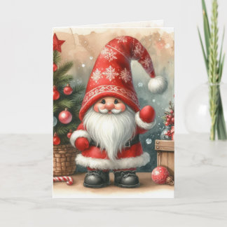 Nostalgic Vintage Christmas Santa Claus watercolor Card
