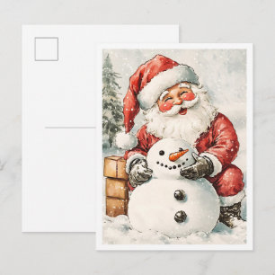 Nostalgic Vintage Christmas Santa Postcard