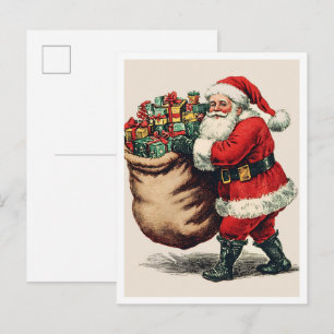 Nostalgic Vintage Christmas Santa Postcard