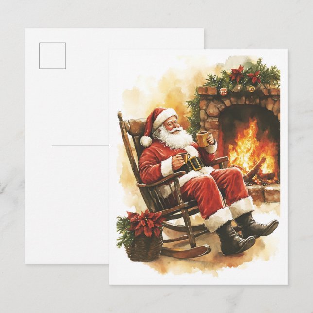 Nostalgic Vintage Christmas Santa Postcard (Front/Back)