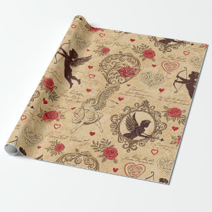 Nostalgic Vintage Cupid Valentine Love Wrapping Paper