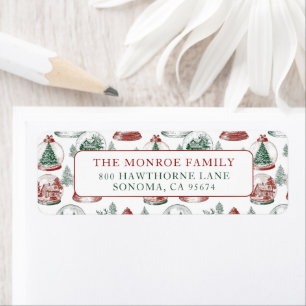 Nostalgic Vintage Red Green Christmas Snow Globes