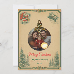 Nostalgic Vintage Retro Style Christmas Card