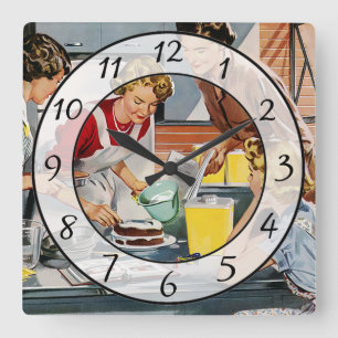 Nostalgic Vintage Retro Women Kitchen Clock