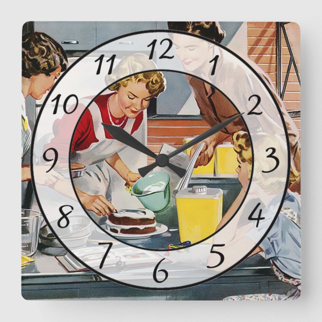 Nostalgic Vintage Retro Women Kitchen Clock (Front)