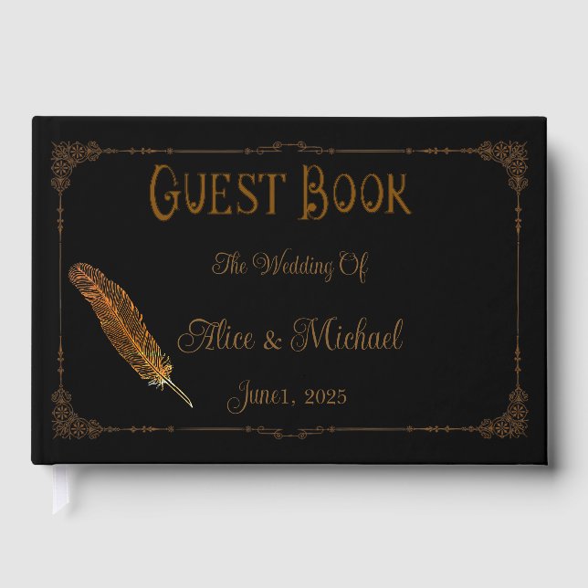 Nostalgic Vintage Romantic Wedding Fantasy  Guest Book (Front)