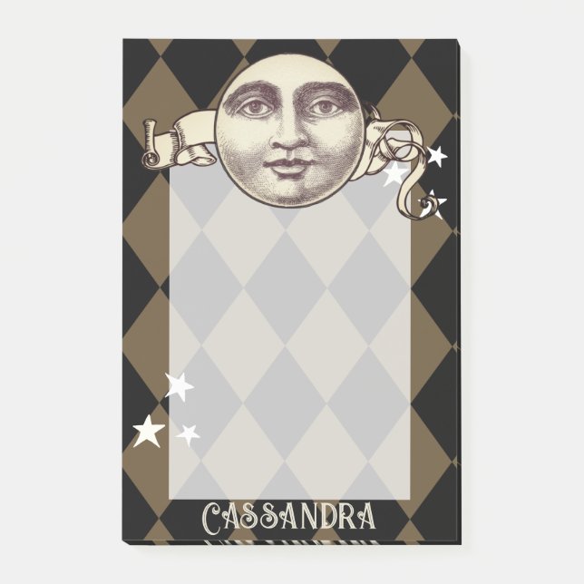 Nostalgic Vintage Steampunk Fantasy Post-it Notes (Front)