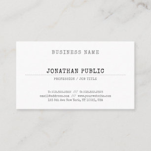 Nostalgy Classic Vintage Look Fashionable Plain Business Card