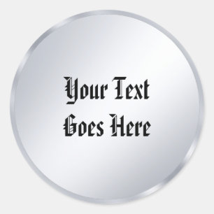 Nostalgy Old Style Text Calligraphy Script Silver Classic Round Sticker