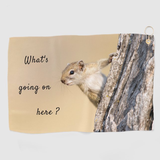 Nosy and cute Tree Squirrel photo Golf Towel (Horizontal)