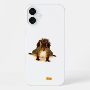 Nosy cute red squirrel snow white iPhone 16 plus case