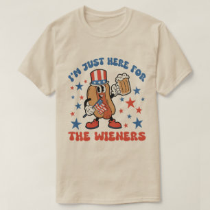 Not 4th July Wiener Hotdog American Flag Patriotic T-Shirt
