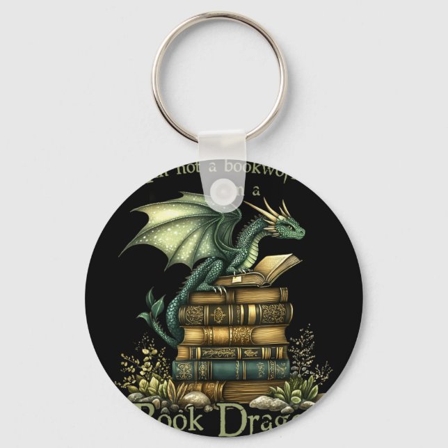 Not a bookworm funny fantasy reading book lovers key ring (Front)